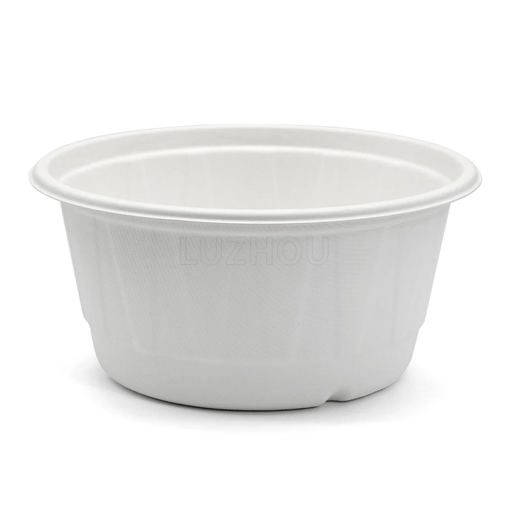 1000ml 100% Biodegradable & Compostable bagasse disposable paper bowls biodegradable with lid