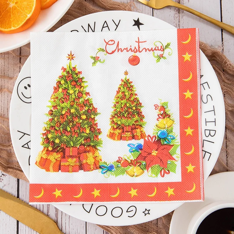 disposable napkins hot sales 25cmx25cm  napkin square table  napkin  customization  logo printed  paper