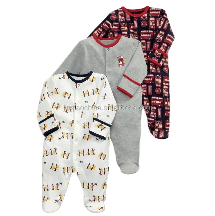 100% Cotton 5-Piece bodysuit short set best custom design baby boy clothes