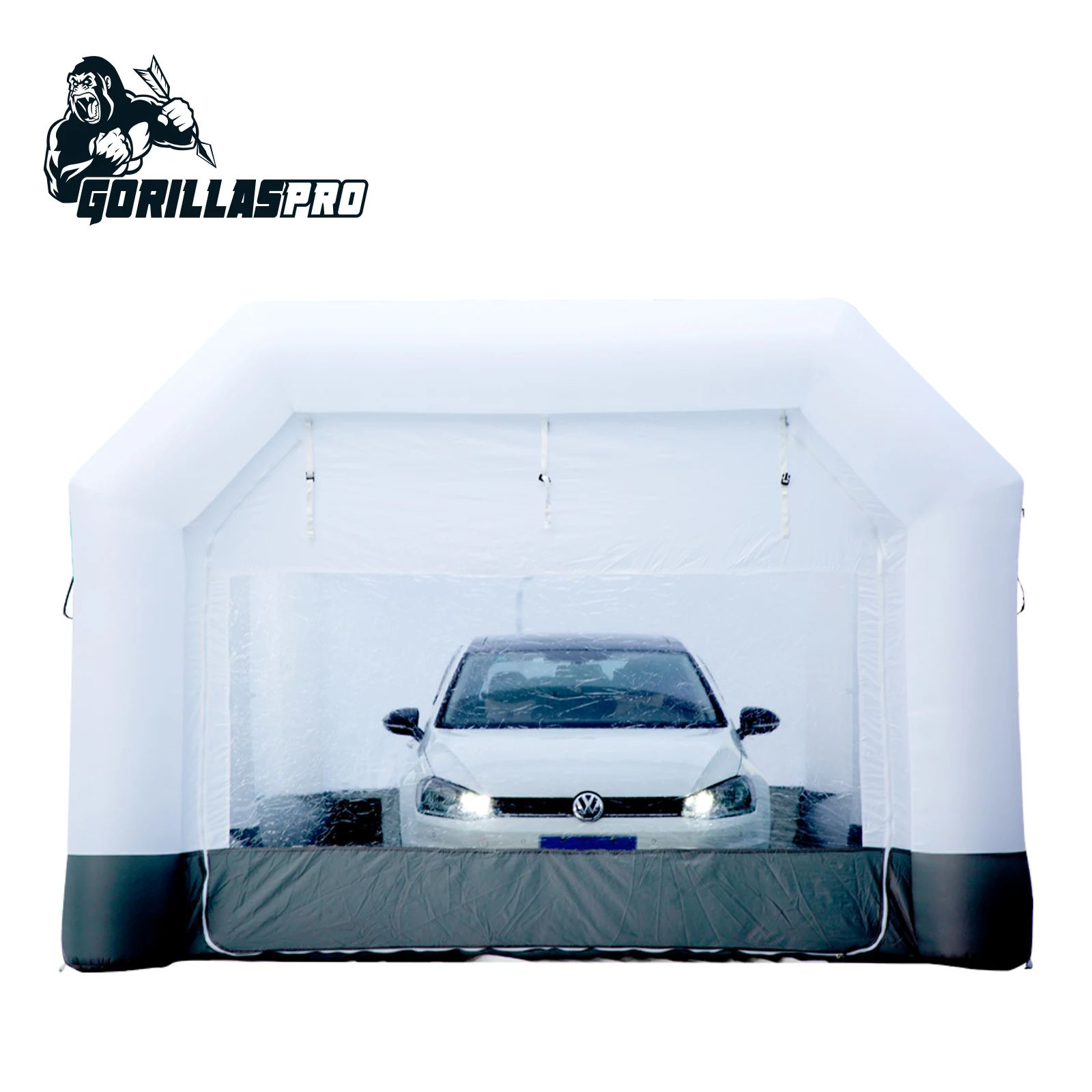 Gorillaspro 21FT Custom Portable Auto Painting Tent 1100w Blower Car Workstation Inflatable Spray Paint Booth For Car Painting
