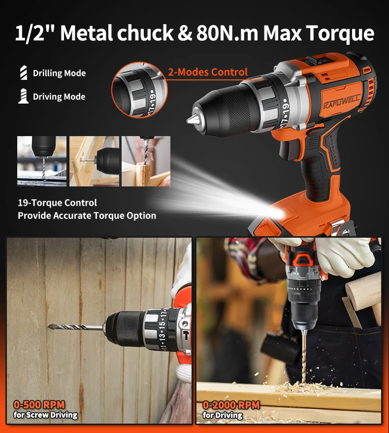 Портативная аккумуляторная буровая машина KAFUWELL PA4534H