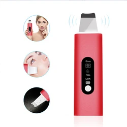Factory Price Portable EMS Skin Scraper Ultrasound Facial Deep Cleansing Machine With Heating Function Blackhead Remover Device