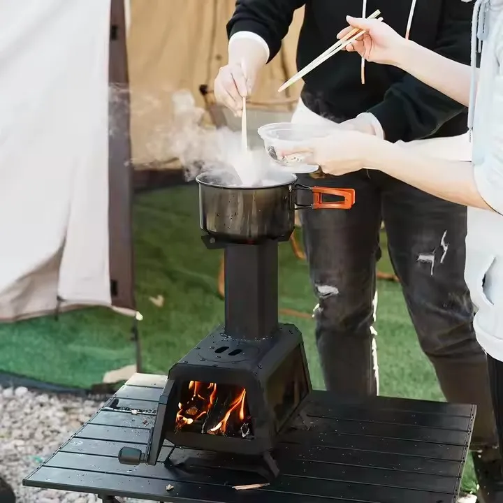 Outdoor Camping Indoor Wood Burning Stove Portable Charcoal Firewood Cooking Stove