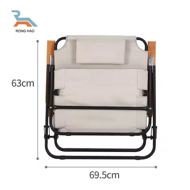 High Quality Outdoor Portable Four-position Adjustable Backrest with Pillow Folding Beach Chairs