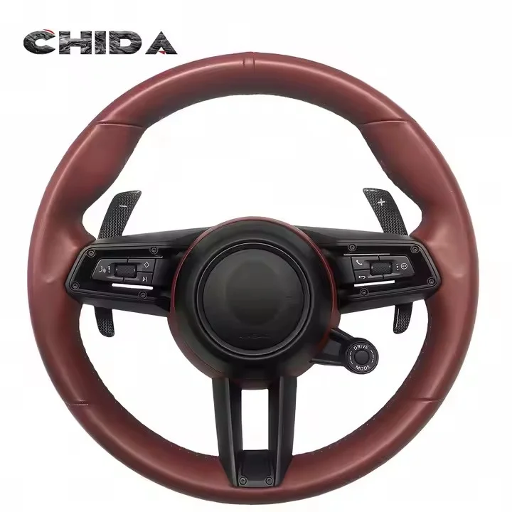 New style red leather steering wheel for Porsches 911 Boxster 987 996 GT2 Cayenne 957 958 Cayman 981 Panamera Macan