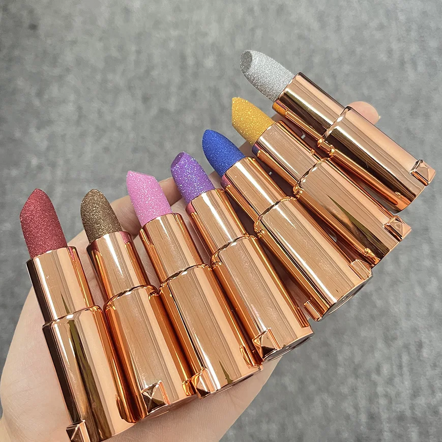 Private Label Luxury Natural Vegan Girls Sparkle Lip Balm Shimmering Shiny Glitter Pink Purple Gold Diamond Hydrating Lipstick