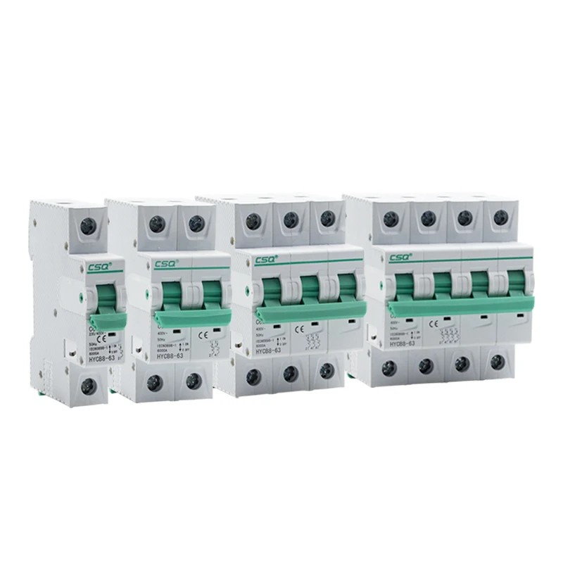 CSQ HYCB8-63 Din Rail 3 Phase Miniature Circuit Breaker 1p 60a 2p-4a Breakers