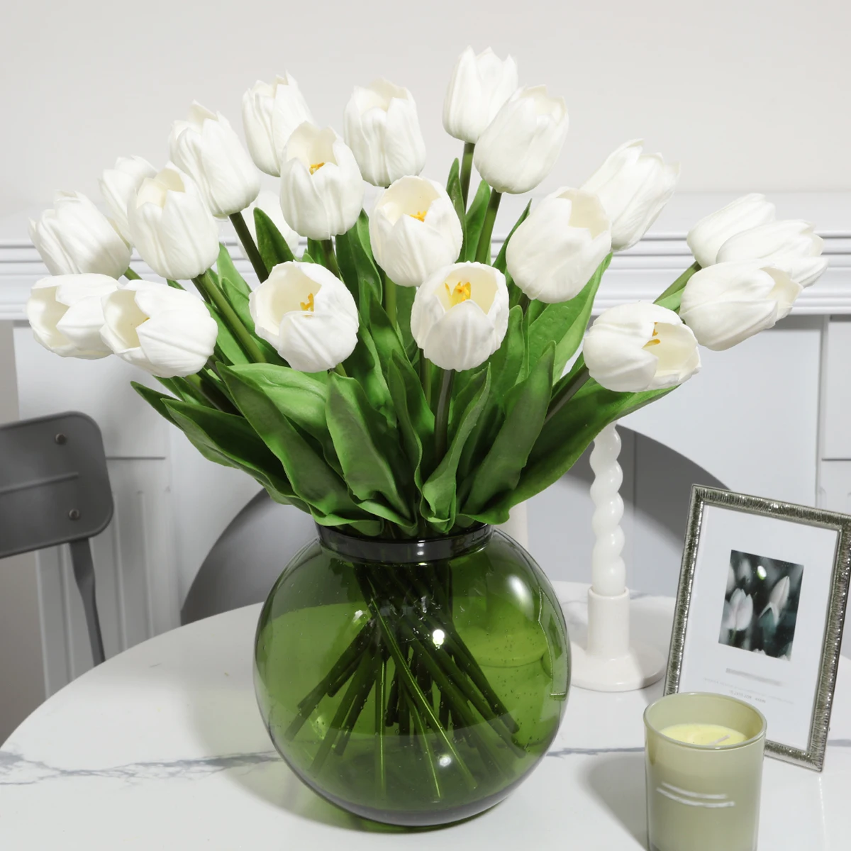 FXJL615-Orange Real Touch Wholesale Outdoor Garden White Single Tulip Flowers Artificial Decor Items For Home