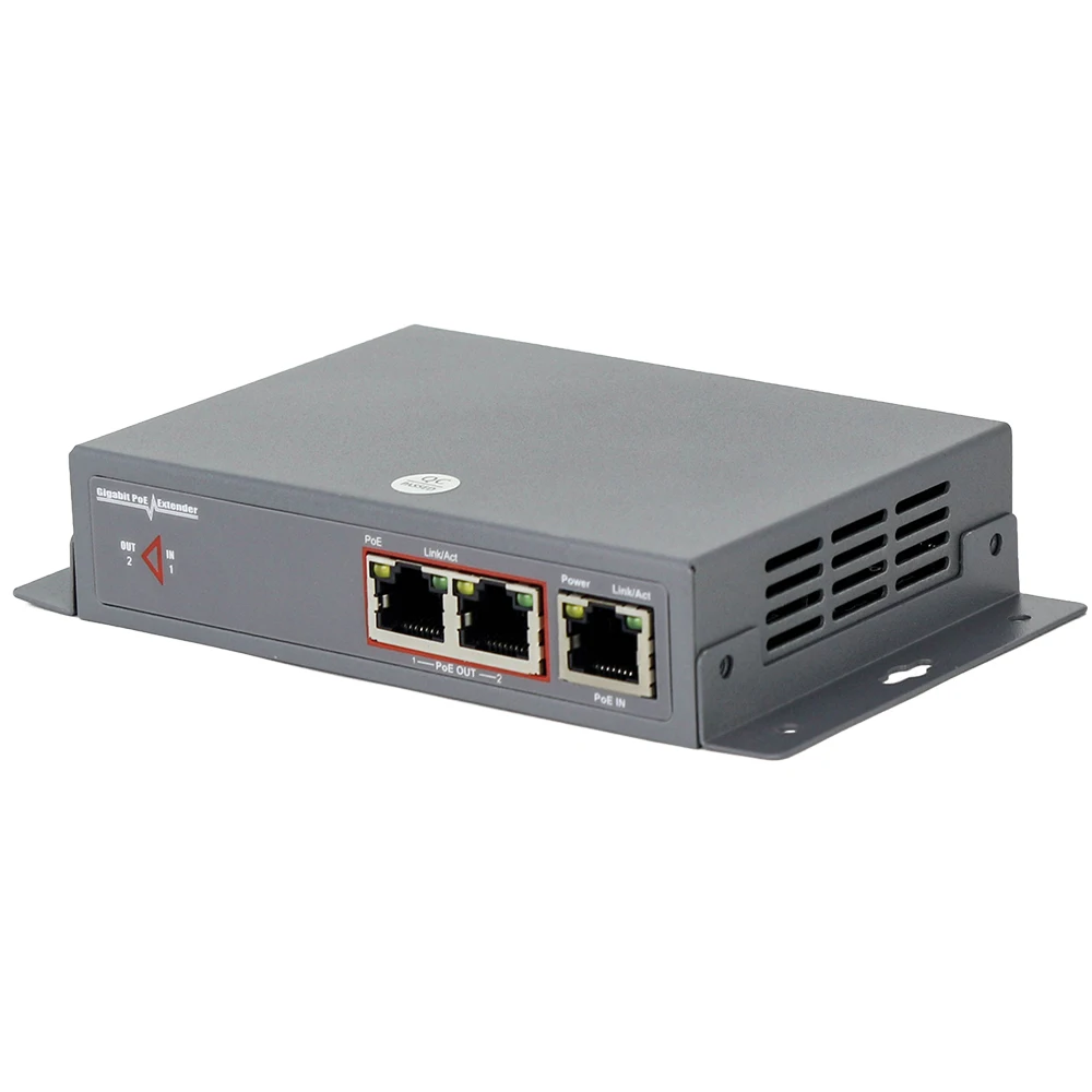 Wholesale Price Metal Shell POE Amplier 30W 2 Ports PoE Splitter Gigabit Extender POE