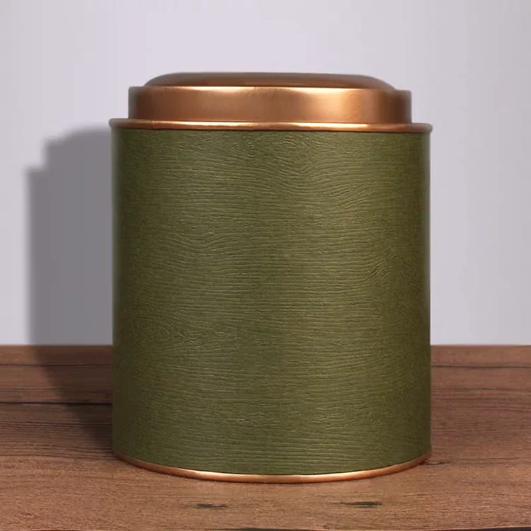 Various 5 Colored Round Container Metal Case Tin Canisters for Tea