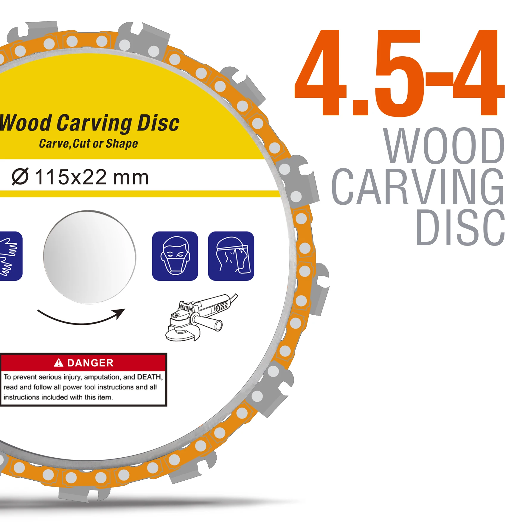 4.5in Grinder Chain Saw Disc Abrasive Sculpting Sharpening Tool Tree Cutter Saw Blade for Woodworking