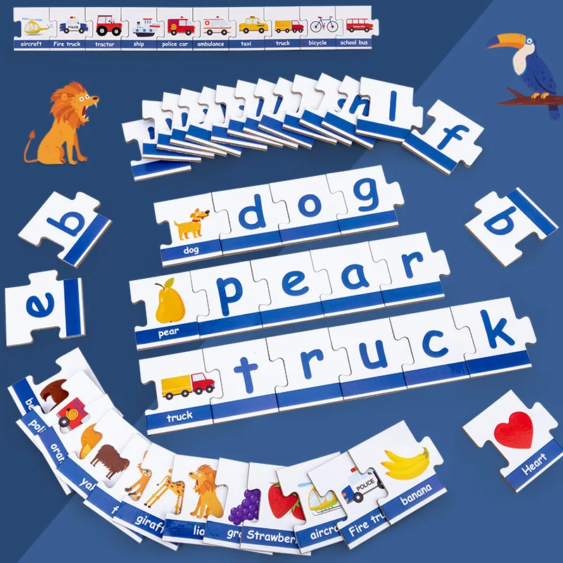 ULi Children word memory card toys preschool educational games learning puzzle for english teaching