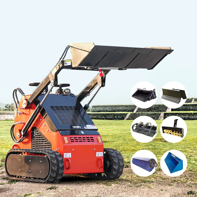 FREE SHIPPING Mini Skid Steer Loader with Attachments Tracked Skid Steer