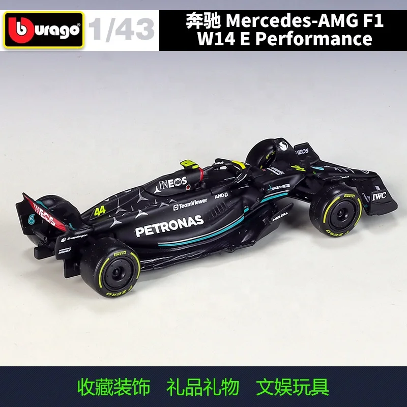 Новый 1:43 Bburago 2023 литая из сплава F1 W14E игрушка модель автомобиля #44 #63 супер формула подарок Модель