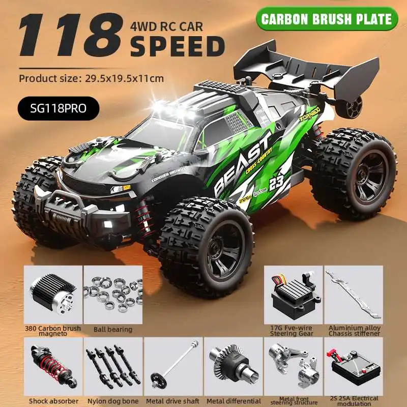 Новая модель ZLL SG118 PRO RC автомобиль 35 км/ч Угольная щетка 4WD высокоскоростной внедорожник со светодиодной подсветкой для детей подарки на день рождения