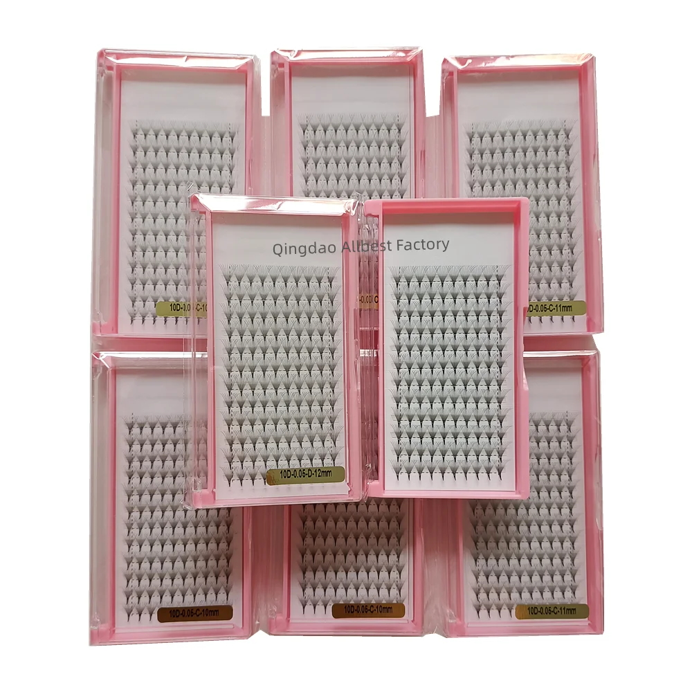 Wholesale price qingdao eyelashes own brand lashes 2D 3D 4D 5D 6DJ B C D premade fans 0.07 0.10 0.15 premade eyelash extensions