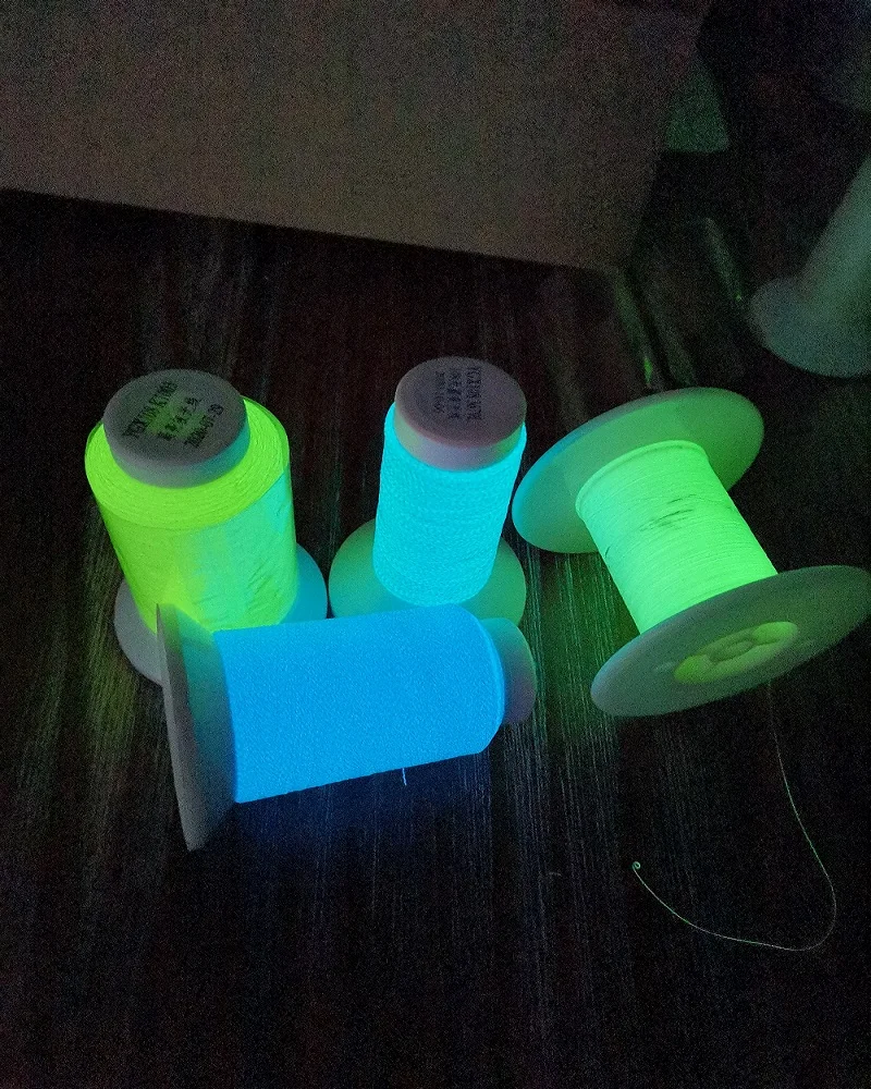 shiny neon lights glowing yarn made fashion fabrics for Halloween accessories