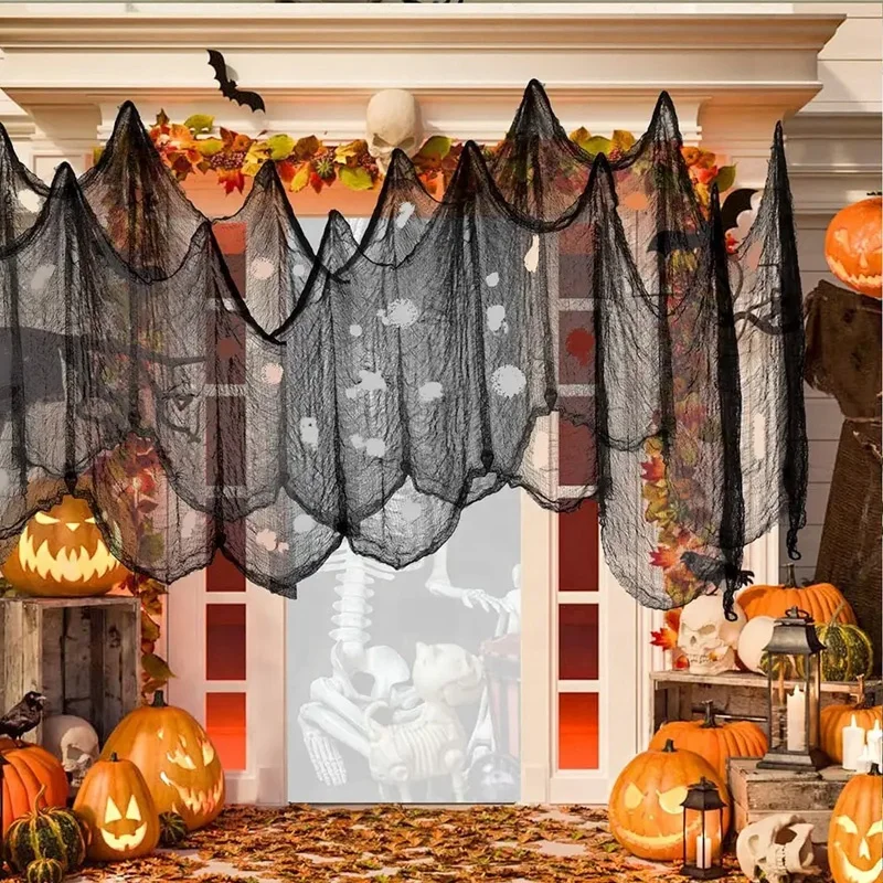 79 x 315 in Scary Gauze Doorways Spooky Giant Tapestry Halloween Creepy Cloth for Halloween Party Supplies