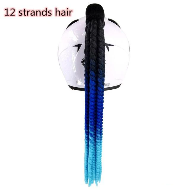 Factory wholesale motorcycle personality cool locomotive balance bike helmet dirty braid helmet braid helmet wig