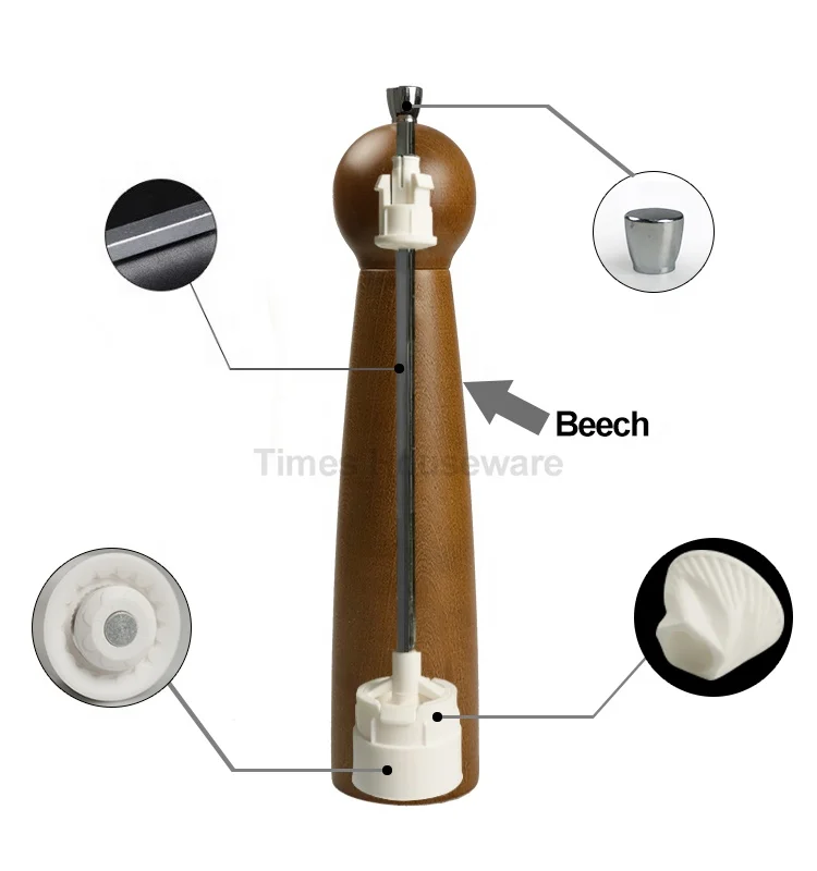 
Middle size Salt and pepper mill set wood 