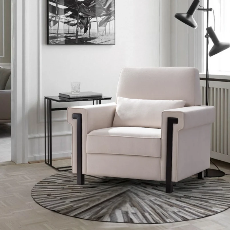 Modern Design Office Furniture High-Level Executive VIP Reception 1-Seater Leather Sofa Set for Living Room Use