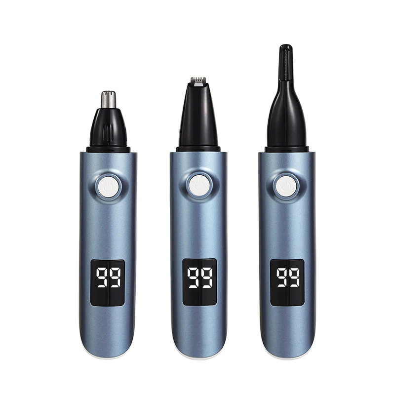 3 in 1 Painless Usb Recharging Hair Beard Electric Nose Hair Trimmer for Men Grooming Kit Nose Hair Trimmer