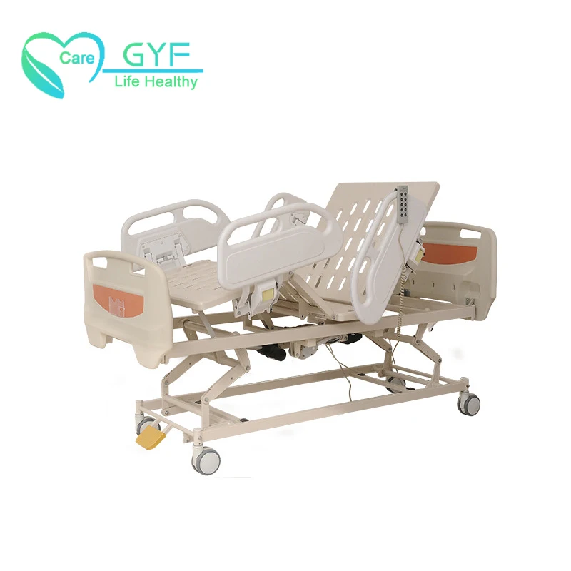 GYF equipment 5 function electric ICU 4 motor medical clinic manual semi-automatic nursing bed hospital bed is cheap
