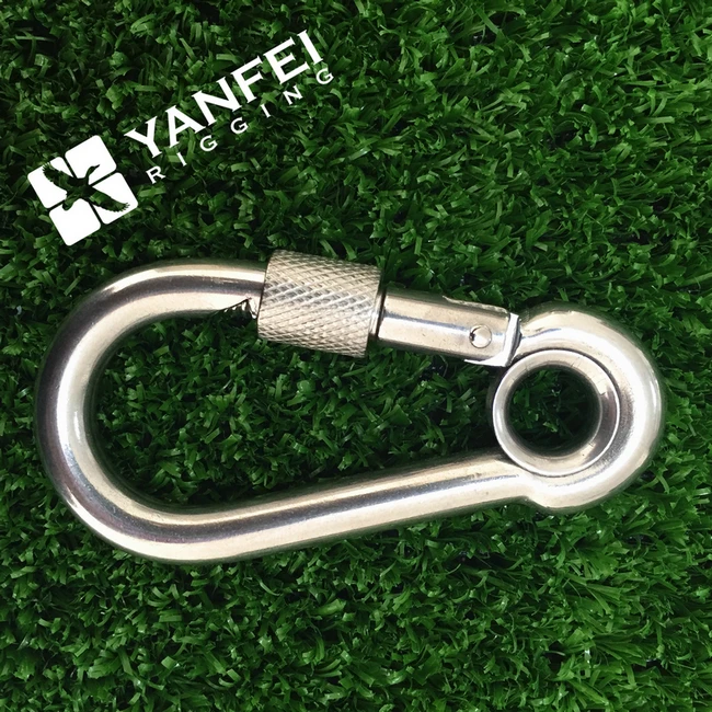 Stainless Steel DIN5299 Spring Snap Hook Locking Carabiner Clip