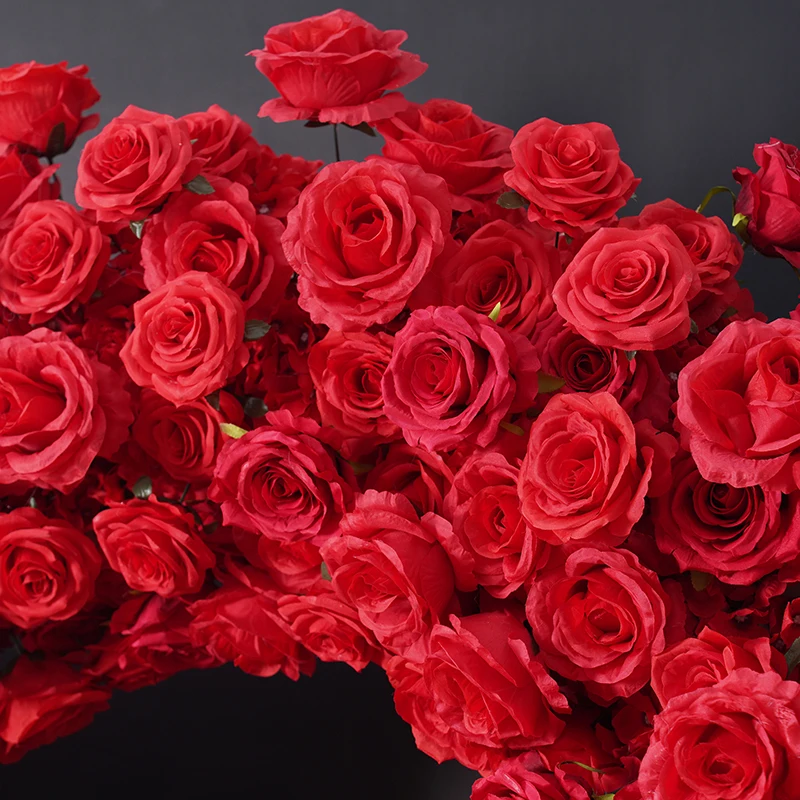 Red White Rose Foam Base Arrangement Floral Event Flower Stand Wedding Backdrop Heart Shape Arch Frame Decor For Reception A8745