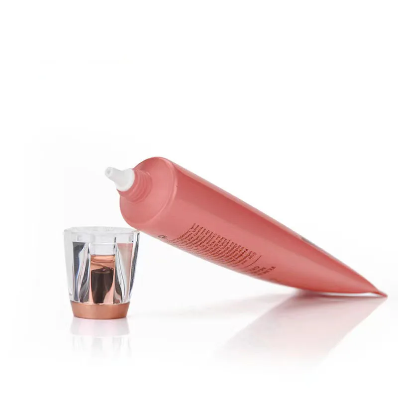Transparent plum cap tube 30ml high-end hand cream tube  Acrylic cap  PE tube plastic packaging
