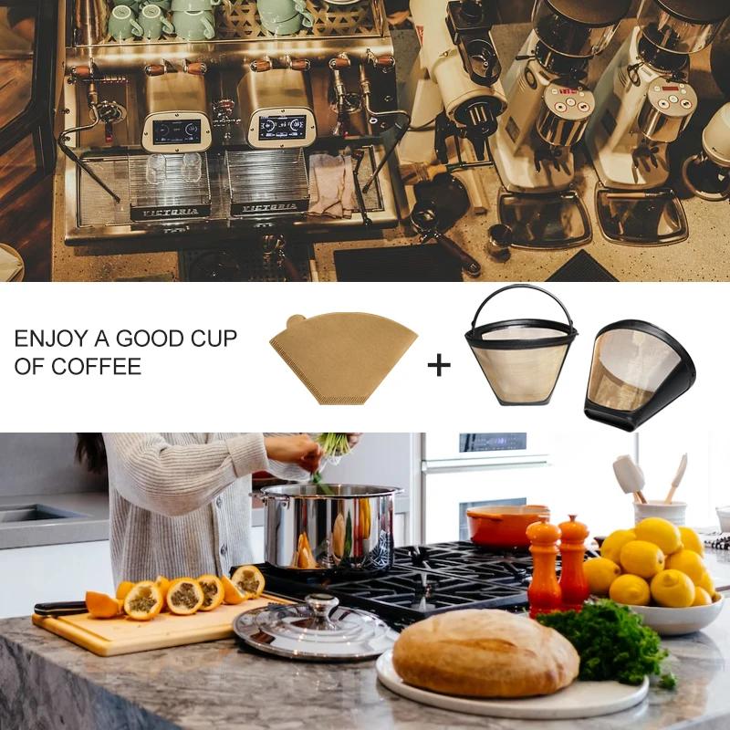 Krups Refillable Coffee Filter, Durable #4 Coffee Filter for Krups Brewer with 50pcs Paper Filter