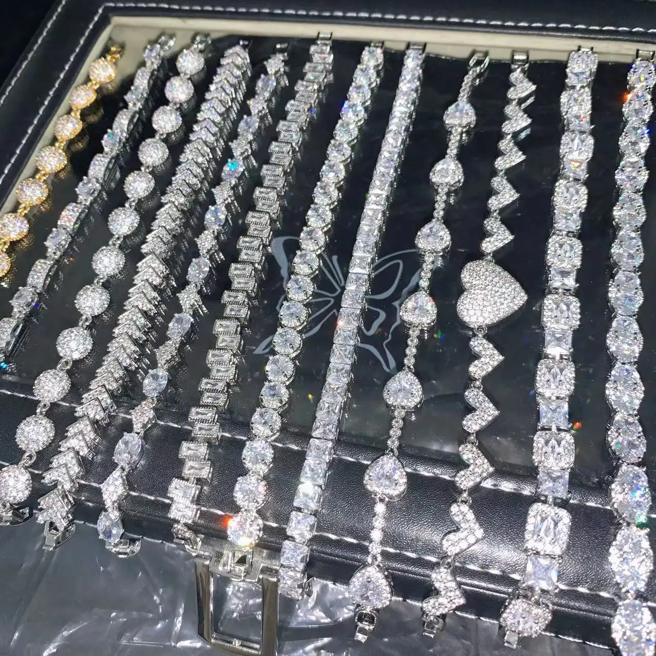 Dropshipping Heart Shape Zircon Bracelet Hip hop Jewelry CZ Diamond Iced Out Women Charm Copper Tennis Chain Bracelet