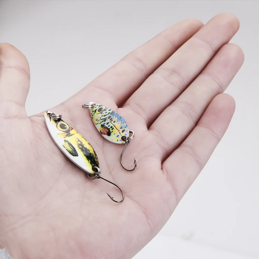 NEW OEM 10PCS Trout Spoon Lure Set Metal Bait 3.5g 5g Mixed Colors Pesca Freshwater Fishing Tackle Isca Artificial Lake