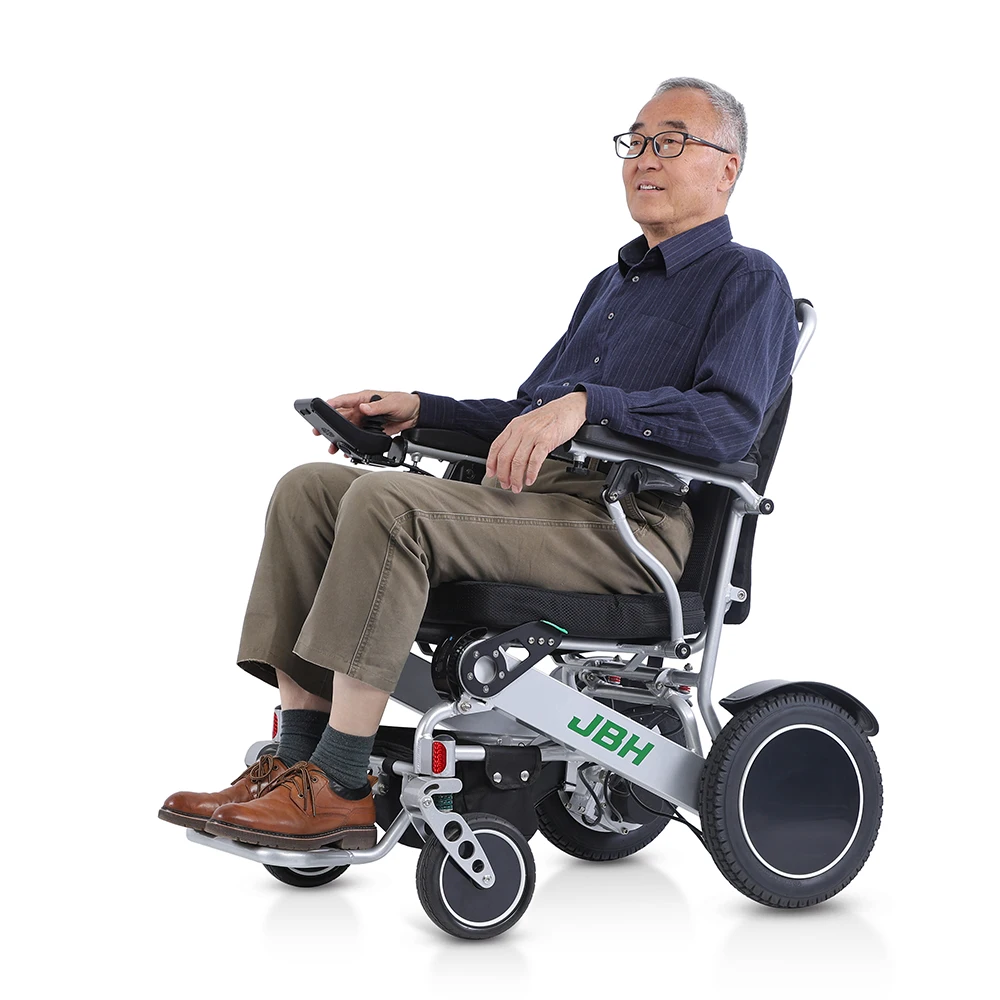 Electric Wheelchair D09 180kg Capacity Foldable Portable Lithium Battery Power Wheelchair for Elderly