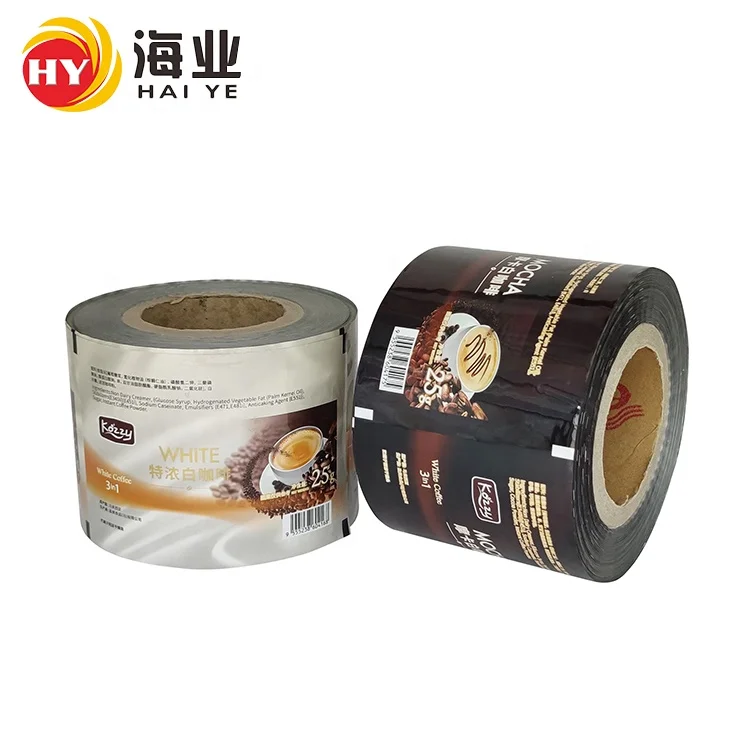 Malaysia market Custom printed instant coffee film roll paper roll film coffee sugar packet roll film for coffee powder packing
