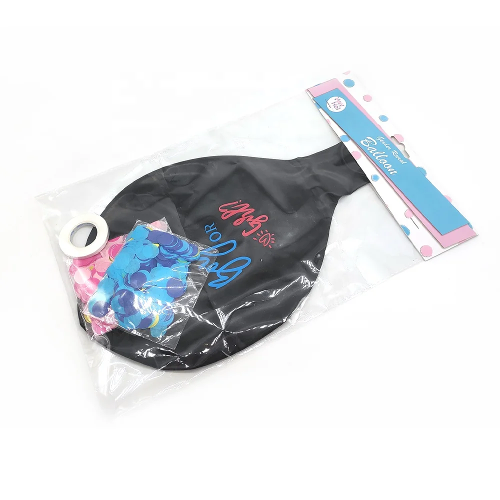 Hot sale party decorations supplies blue pink latex confetti balloon 36 inch girl or boy baby shower gender reveal party ballons