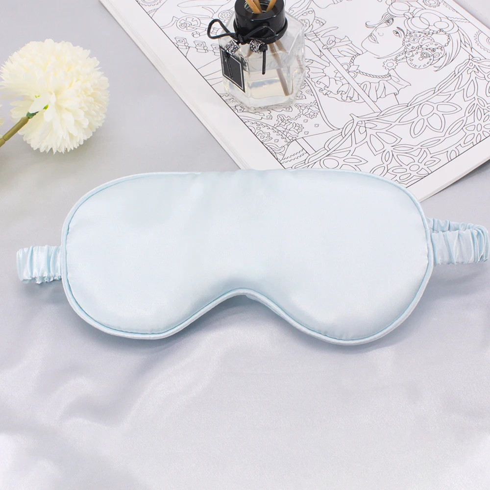 2022 new Cheap  luxury black travel soft cooling custom silky silk satin sleep eye mask