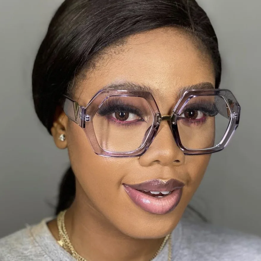 New Fashion Anti Blue Glasses Women Vintage Irregular Transparent Eyeglasses Female Prescription Glasses Frames Optical