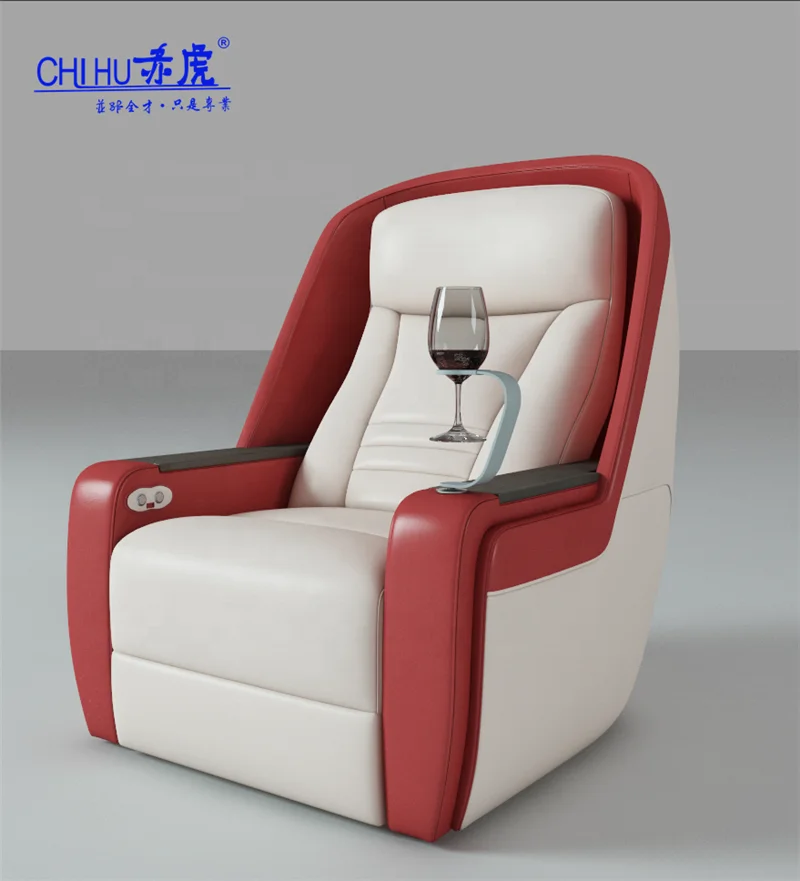 VIP multi-functional led light luxury recliner sofa,video room electric massage smart Cabin Home Theater sofa