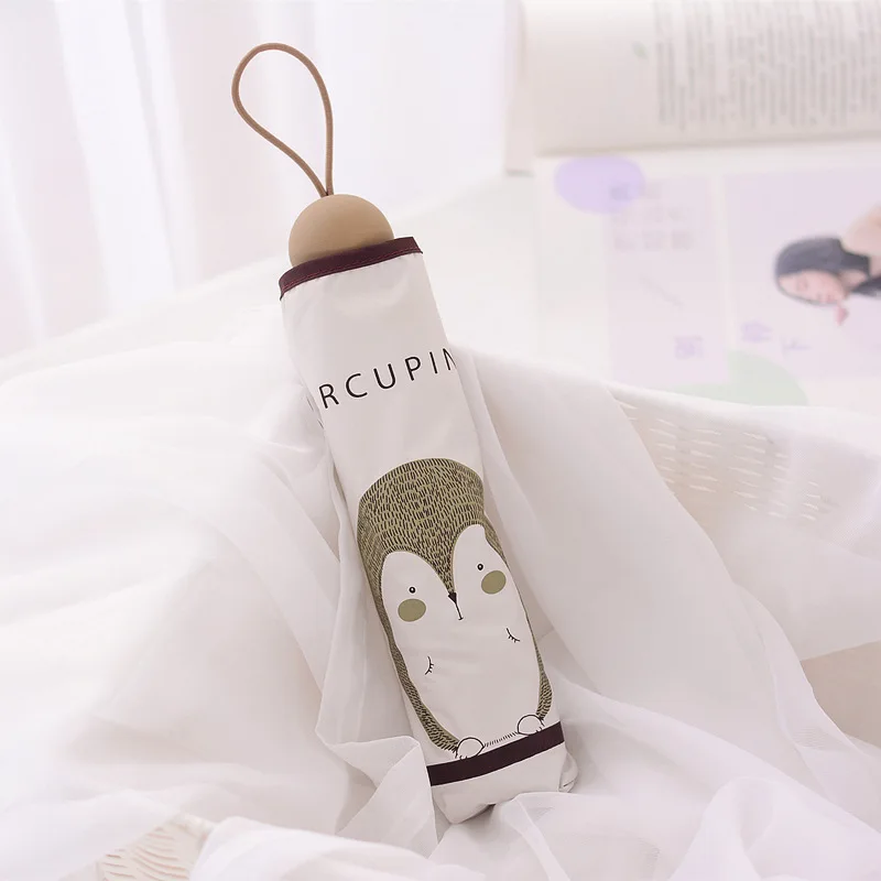 Черный резиновый солнечный и дождливый двухцелевой мультяшный солнцезащитный зонтик складной солнцезащитный зонтик с защитой от УФ-лучей Amazon горячая Распродажа зонтика