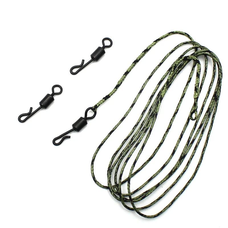 Long Body Q-Shaped Matt Black Color Quick Change Swivels for Carp Fishing Kwik Lok Swivels Size 8 Rolloing Swivels