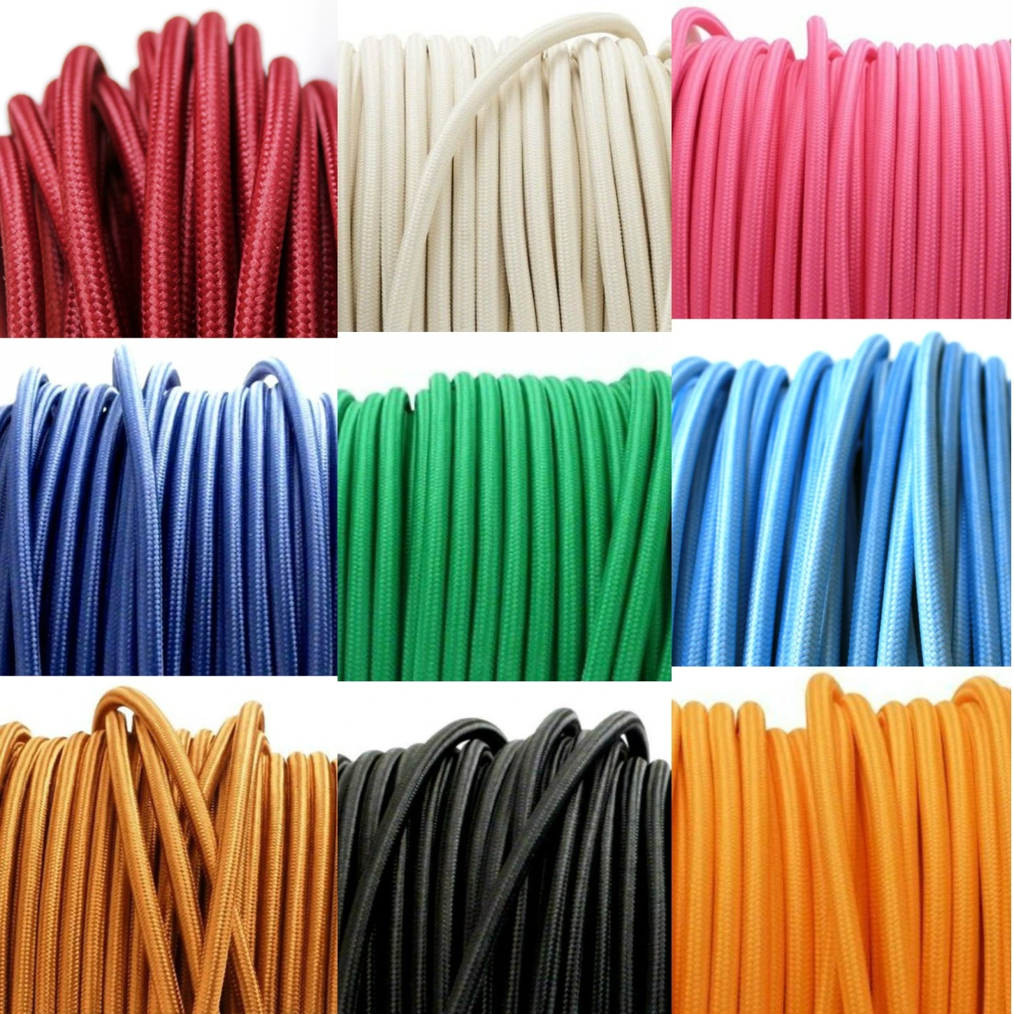 0.75mm*2/3 core Edison Textile Cable Fabric Wire Chandelier Pendant Lamp Wire Braided Cloth Electrical Cable Vintage Lamp Cord