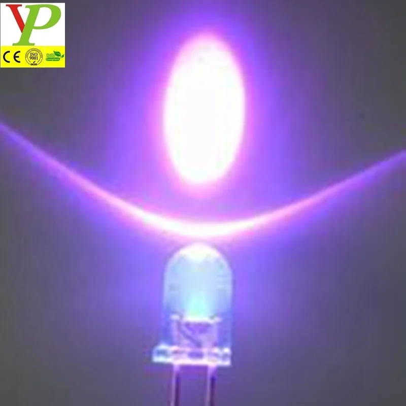 3v 5v 0.06w round led laser diodes 365nm 380nm 395nm purple/violet led 5mm