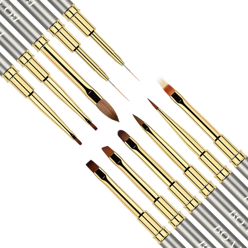 BQAN Black Pana Nail Brush Set Nail Liner Brush Custom logo Sable Kolinsky Hair Acrylic Brushes For Nails