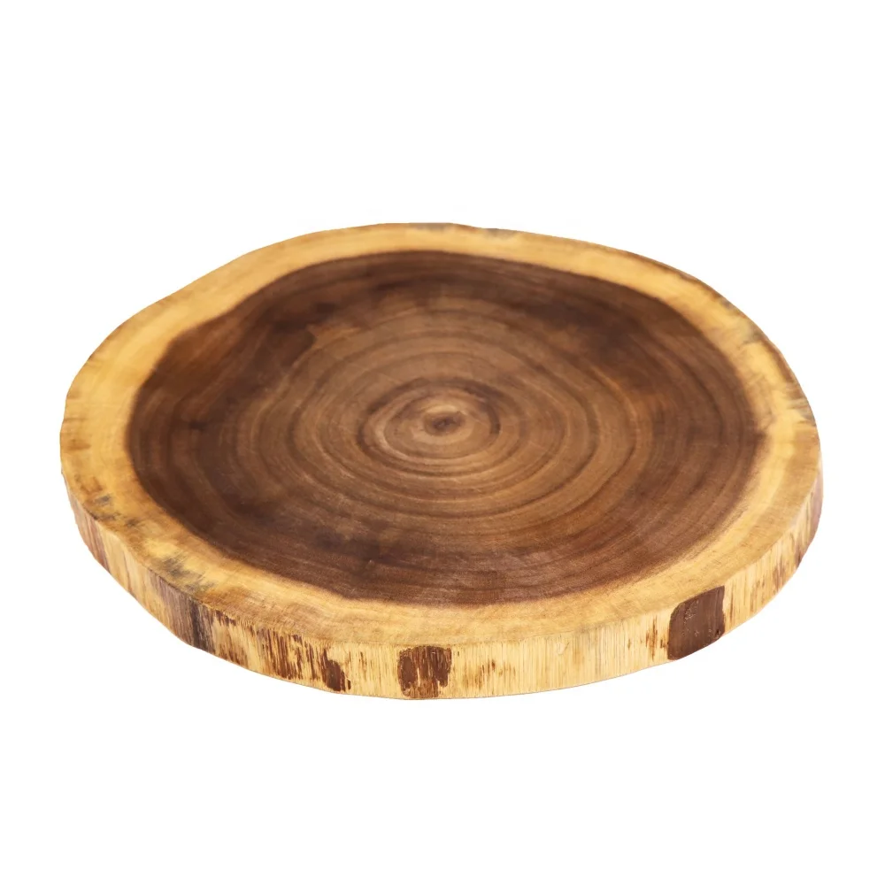 Natural Acacia Wood Chopping Block without Tree Bark Wood Cheese Board