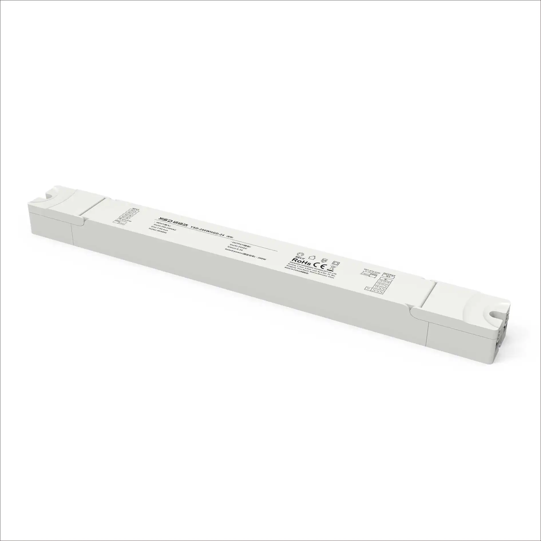 IP40 small size linear led power supply 100w 200w 24v 12v led driver 100-240VAC CE CB TUV BIS ROHS