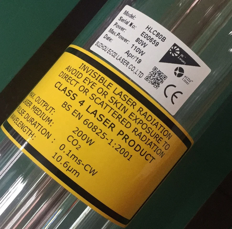 
80W CO2 laser tube replacement 10000-20000 hours lifespan 