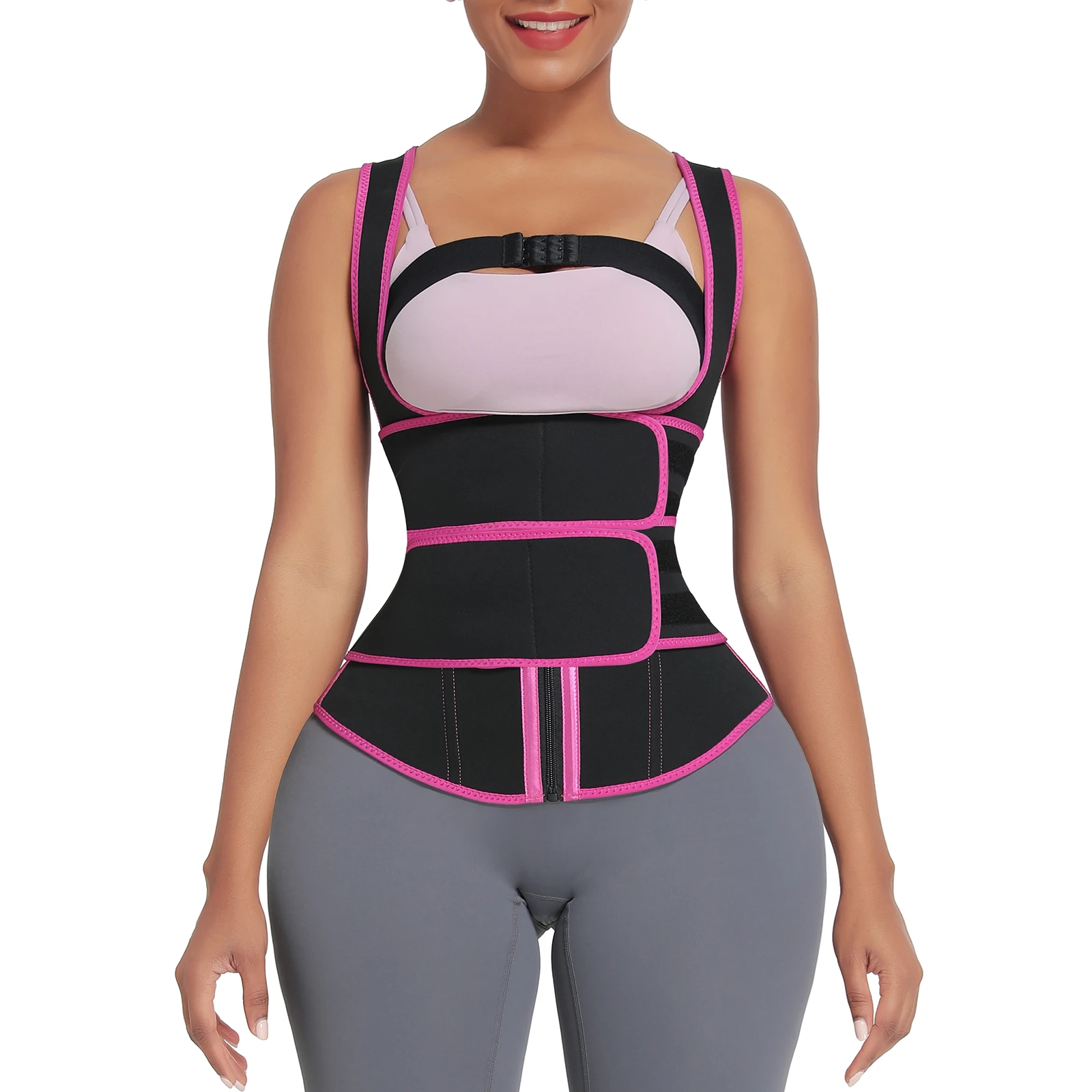 Waistdear Wholesale Fat Burning Neoprene Waist Trimmer Private Label Double Belt Waist Trainers Vest