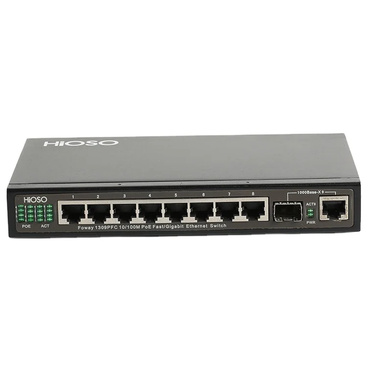 Лидер продаж 8 10/100 м портов Poe комбинированный переключатель Uplink для Ip-камеры