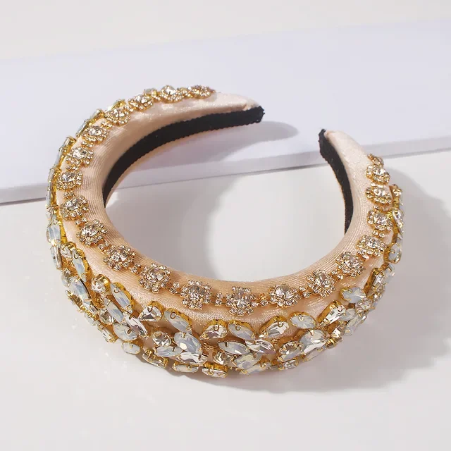 Bohemian crystal diamond headband with sparkling and gorgeous rhinestone flower headband, bride wedding headband